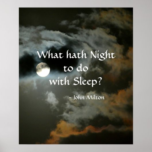 Volledige maan met Nighttime quote Nightshift Poster (Voorkant)
