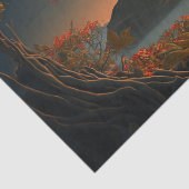 Volledige maan met Oranje lederbomen van de Herfst Tissuepapier (Detail)