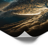 Volledige maan met roetstructuur poster (Hoek)