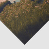 Volledige maan met roze Floral Trees ontkoppelen Tissuepapier (Detail)