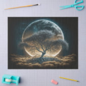 Volledige maan met structuur voor het loskoppelen  tissuepapier (Craft)