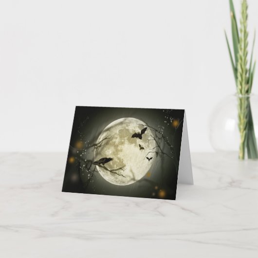 Volledige maan met vleermuizen en Raven. Kaart (Voorkant)