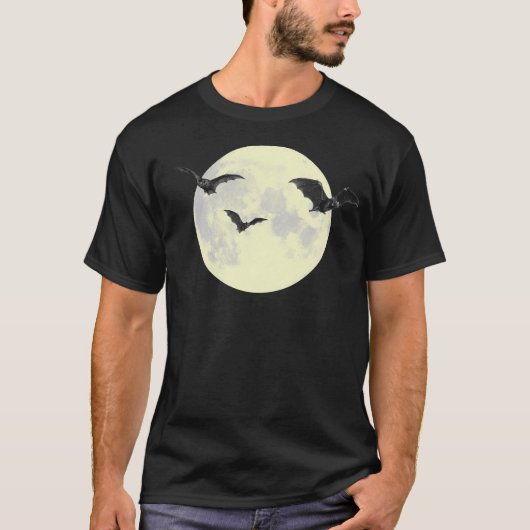 Volledige maan met vleermuizen t-shirt (Voorkant)