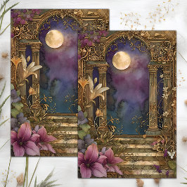 VOLLEDIGE MAAN MIDNIGHT TUIN DECOUPAGE TISSUE PAPI TISSUEPAPIER