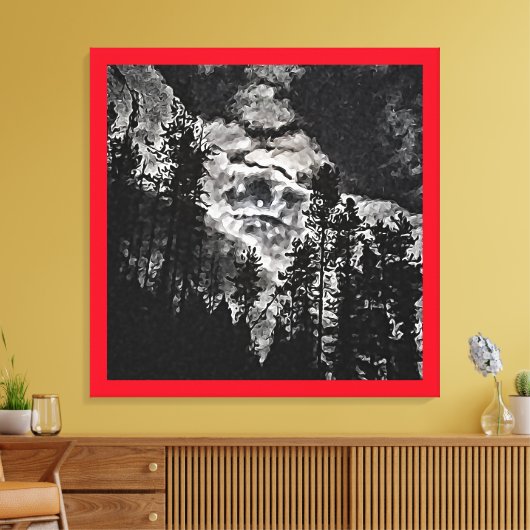 Volledige maan op een troebel nachtelijk Abstract  Canvas Afdruk (Insitu (Woonkamer))