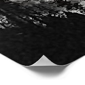 Volledige maan op een troebele nachtelijke Abstrac Poster (Hoek)