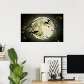 Volledige maan op Halloween Poster (Thuiskantoor)