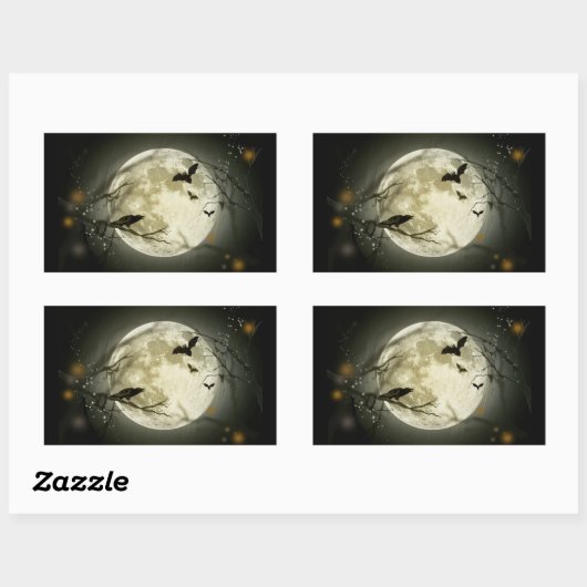 Volledige maan op Halloween Sticker (Vel)