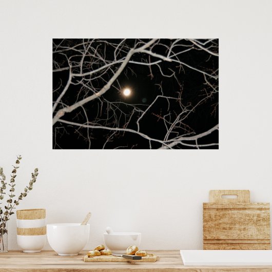 Volledige maan op het poster van het Web (Keuken)