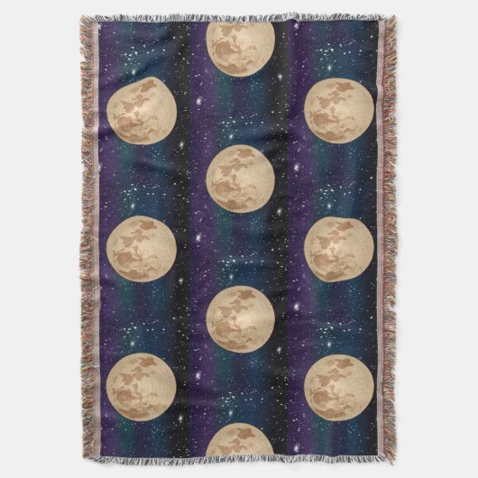 Volledige maan op Sterrennacht handtekening Deken (Voorkant Verticaal)