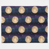Volledige maan op Sterrennacht handtekening Fleece Deken (Voorkant (Horizontaal))