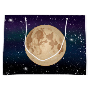 Volledige maan op Sterrennacht handtekening Groot Cadeauzakje