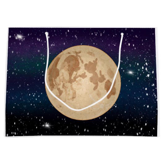 Volledige maan op Sterrennacht handtekening Groot Cadeauzakje (Voorkant)