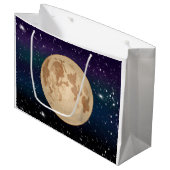Volledige maan op Sterrennacht handtekening Groot Cadeauzakje (Voorkant Gekanteld)