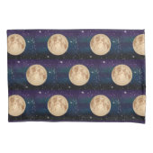 Volledige maan op Sterrennacht handtekening Kussensloop (Voorkant-Links)