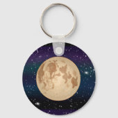 Volledige maan op Sterrennacht handtekening Sleutelhanger (Voorkant)