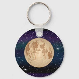 Volledige maan op Sterrennacht handtekening Sleutelhanger