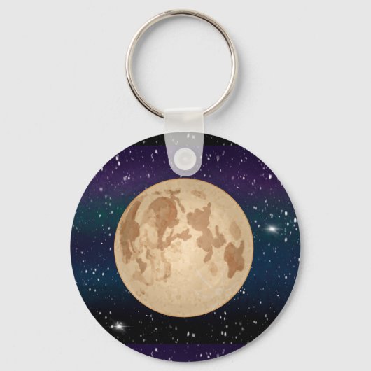 Volledige maan op Sterrennacht handtekening Sleutelhanger (Voorkant)