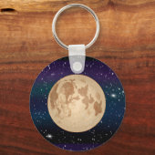 Volledige maan op Sterrennacht handtekening Sleutelhanger (Voorkant)