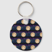 Volledige maan op Sterrennacht handtekening Sleutelhanger (Achterkant)