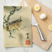 Volledige maan over Blossoming Branch 1895 Theedoek (Quarter Fold)