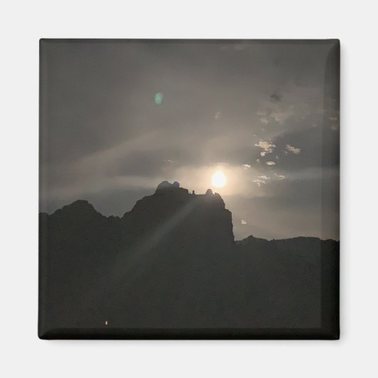 Volledige maan over Cathedraal Rock met Orb Sedona Magneet (Voorkant)