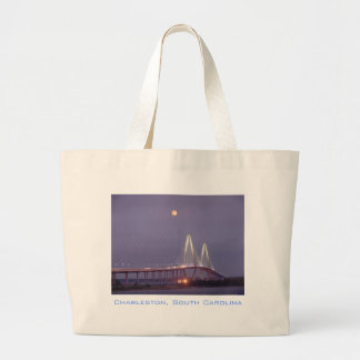 Volledige maan over Cooper River Bridge, Charlesto Grote Tote Bag