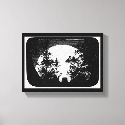 Volledige maan over de begraafplaats — canvas afdruk (Voorkant)