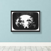 Volledige maan over de begraafplaats — canvas afdruk (Insitu (Houten vloer))