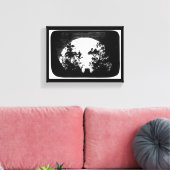 Volledige maan over de begraafplaats — canvas afdruk (Insitu (Woonkamer))