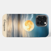 Volledige maan over de oceaan iPhone hoesje (Achterkant horizontaal)