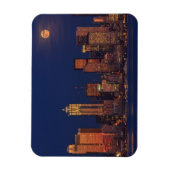 Volledige maan over de skyline van Seattle Magneet (Verticaal)