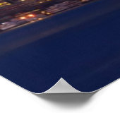 Volledige maan over de skyline van Seattle Poster (Hoek)