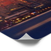 Volledige maan over de skyline van Seattle Poster (Hoek)