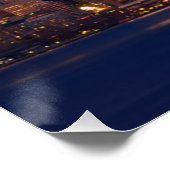 Volledige maan over de skyline van Seattle Poster (Hoek)