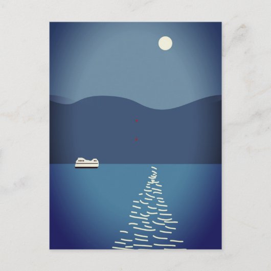 Volledige maan over het Briefkaart van het landsch (Voorkant)