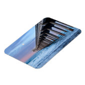 Volledige maan over pier, Californië Magneet (Linkerzijde)