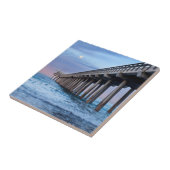 Volledige maan over pier, Californië Tegeltje (Zijkant)