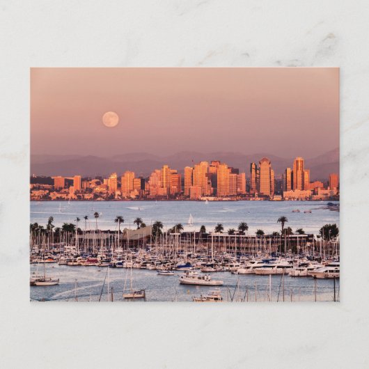 Volledige maan over San Diego Briefkaart (Voorkant)