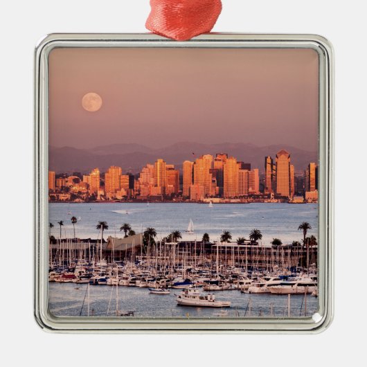 Volledige maan over San Diego Metalen Ornament (Voorkant)