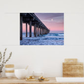 Volledige maan over SSRI-pier Poster (Keuken)