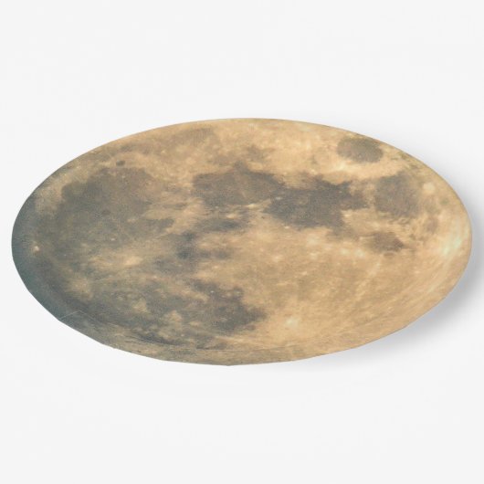 Volledige maan papieren bordje (Gekanteld)