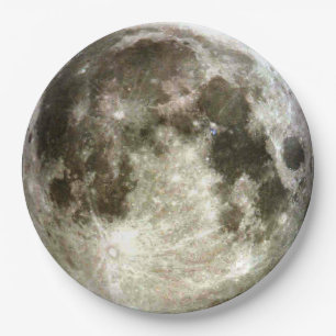 Volledige maan papieren bordje