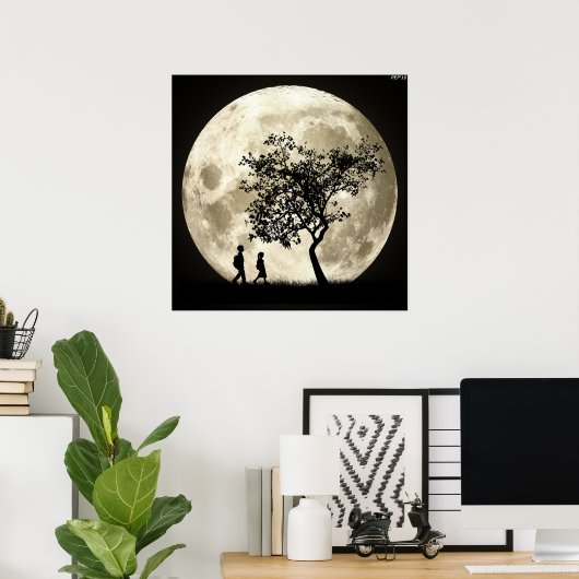 Volledige maan poster (Thuiskantoor)