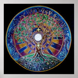 Volledige maan Poster van Life Mandala