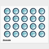 Volledige maan ronde sticker (Vel)