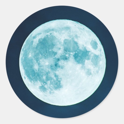 Volledige maan ronde sticker (Voorkant)