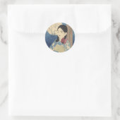 Volledige maan ronde sticker (Tas)