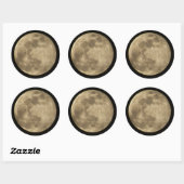 Volledige maan ronde sticker (Vel)