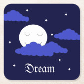 Volledige maan 's middernacht en sterren kartonnen onderzetters (Voorkant)